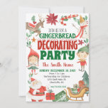 Niños Navidades Gingerbread decoración Invitación<br><div class="desc">Niños Navidades Gingerbread decorando Invitación,  Niños Navidades Cookies Decorando Invitación de Fiesta,  Papá Noel,  Invitación de Cumpleaños,  Invitación de Fiesta de Cumpleaños de Elf, </div>