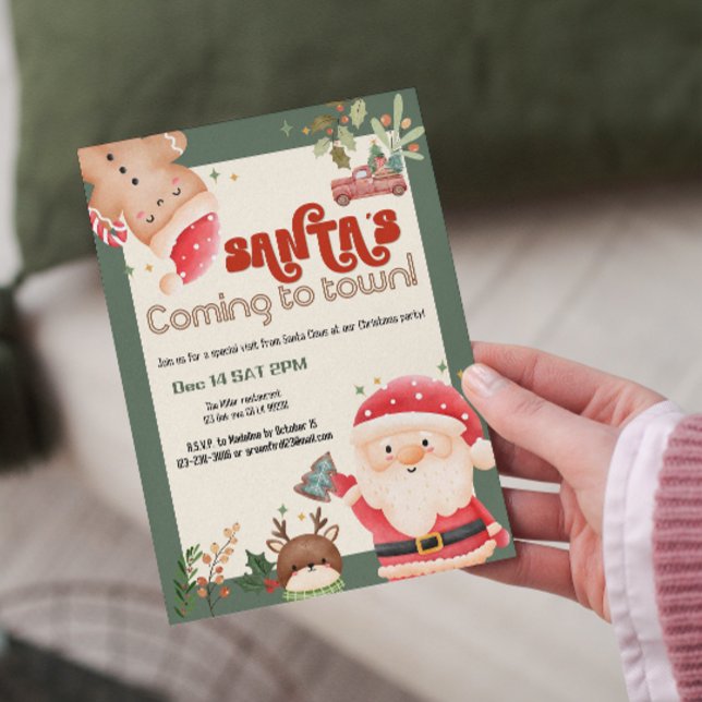 Niños navidades pequeños Invitación de fiesta de v (Subido por el creador)