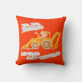 Niños niños digger naranja y almohada amarilla