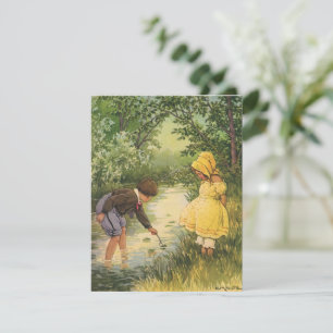 Niños, niños y Chicas de la época jugando por arro