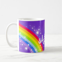 Niños nombrados arco iris taza roja púrpura