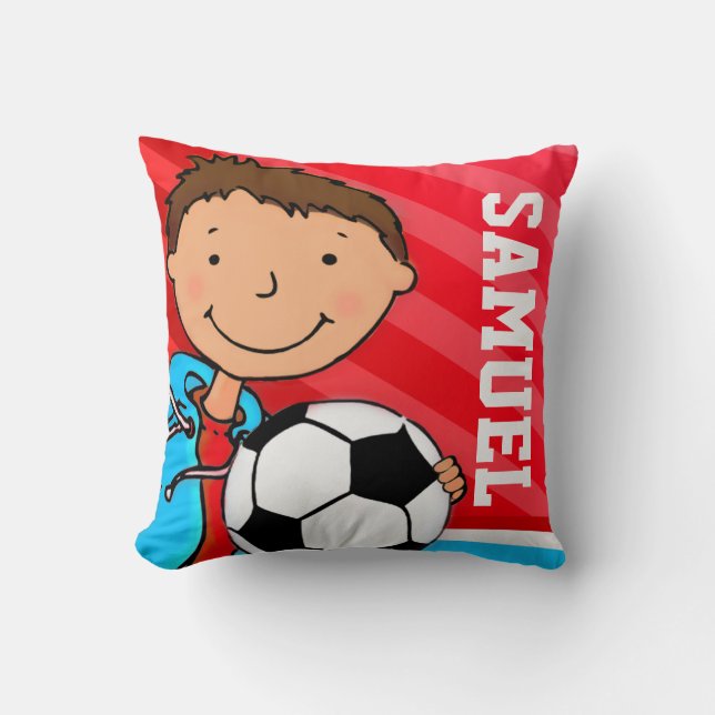 Niños nombran al sobrino futbolín almohada azul ro (Anverso)