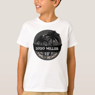 Niños palmera negra nombre personalizado camiseta 