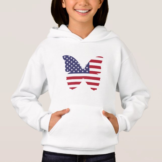 Niños Patrióticos Hoodie-Butterfly (Anverso)