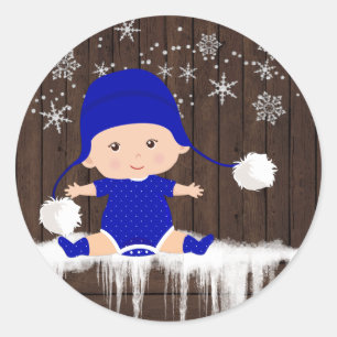 Niños Pegatinas de Baby Shower con copos de nieve