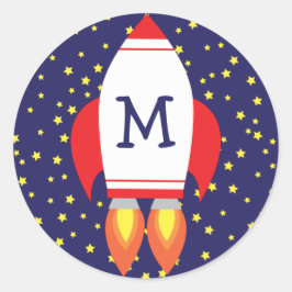 Niños Pegatinas de monograma de cohete cutáneo