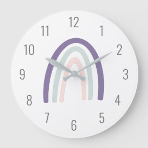 Niños pequeños malva pastel púrpura reloj de pared