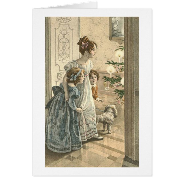 Niños, perros mirando el árbol (Frente)