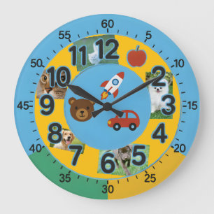 Niños personalizables aprenden reloj de pared con