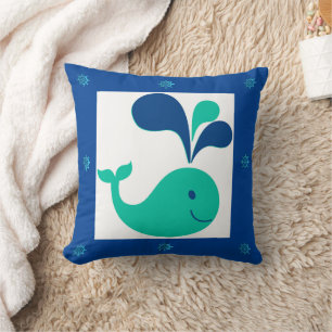 Niños Personalizado de ballena Cojín decorativo ve