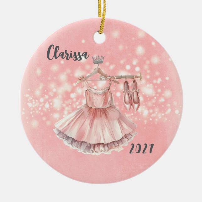 Niños personalizados Ballerina Ornamento de Navida (Frente)