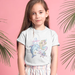 Niños Personalizados de Sirena nombran camiseta Ch