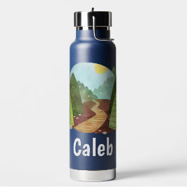 Niños personalizados recorriendo la botella de agu