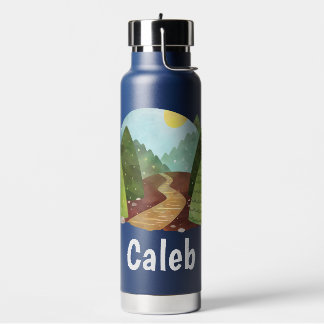 Niños personalizados recorriendo la botella de agu