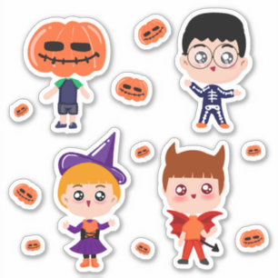 Niños personalizados y pegatinas de calabaza NATTS