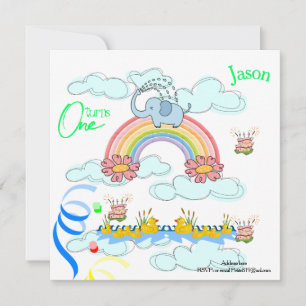 niños primera invitación para cumpleaños de bebé