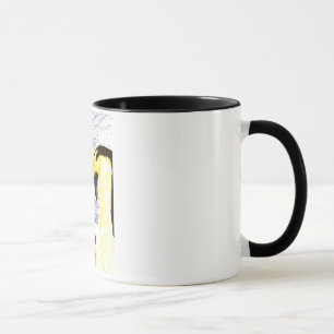 Niños que dibujan la taza de la familia del