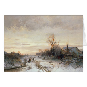 Niños que juegan en un paisaje del invierno