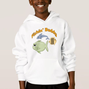 Niños que pescan las camisetas y niños que pesca