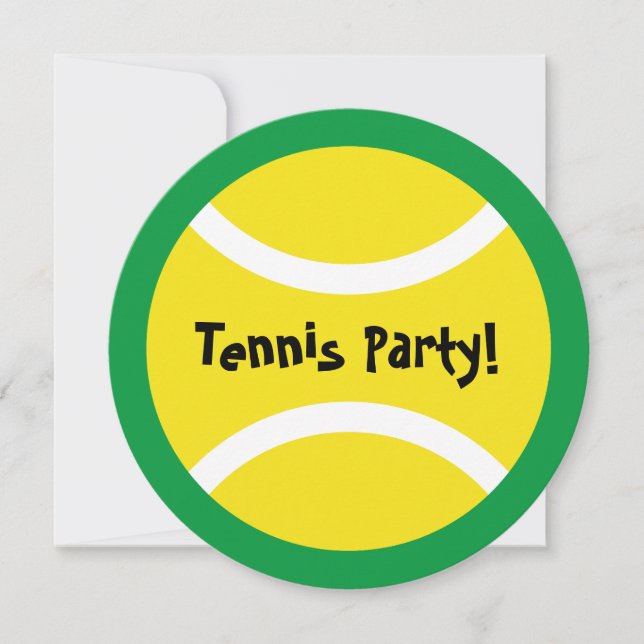 Niños redondos Tema del tenis Invitaciones a la fi (Anverso)