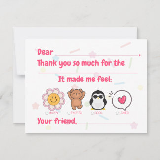 Niños Rellenar Tarjeta De Gracias