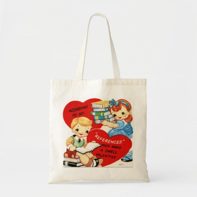 Niños retro con libros Bolsa de San Valentín de pr (Frente)