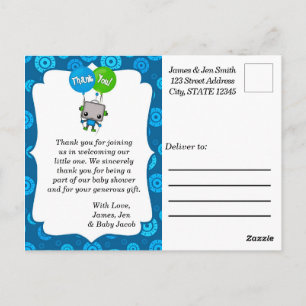 Niños Robot bebé Gracias Tarjetas Postales 072