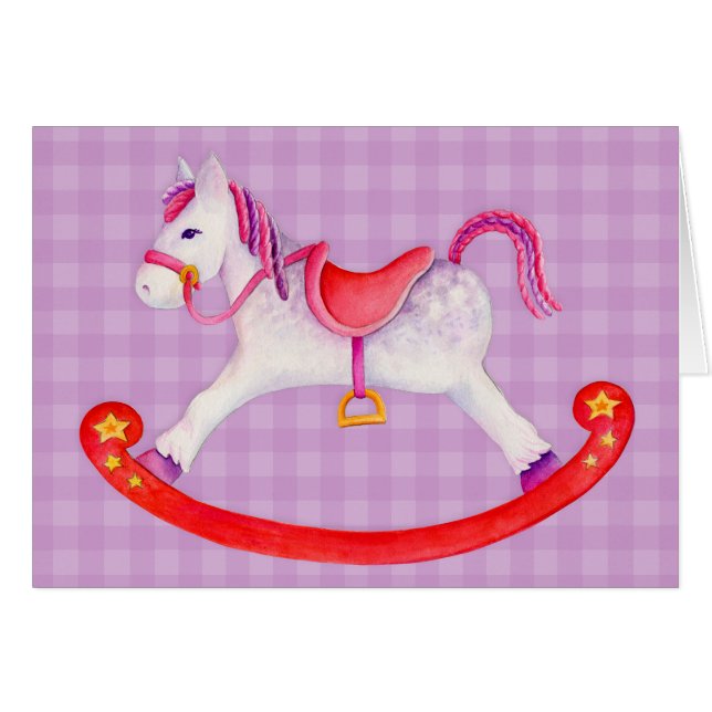 Niños Rockefeller tarjeta de arte púrpura rosa gri (Anverso (Horizontal))