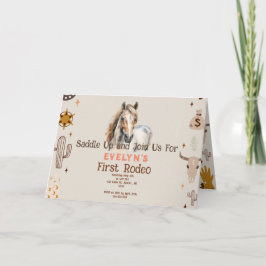 Niños Rodeo Cowboy Rustic Invitación Occidental
