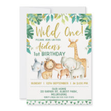 Niños Salvajes De Un Safari Invitación De Primer C