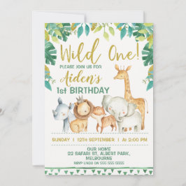 Niños Salvajes De Un Safari Invitación De Primer C