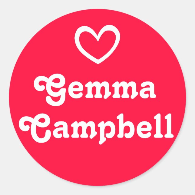 Niños se llamaron pegatina rojo de corazón abierto (Anverso)