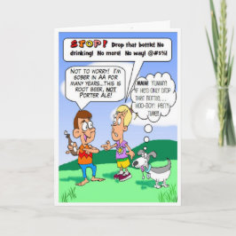 Niños sobrios y tarjeta de cumpleaños de perro ton