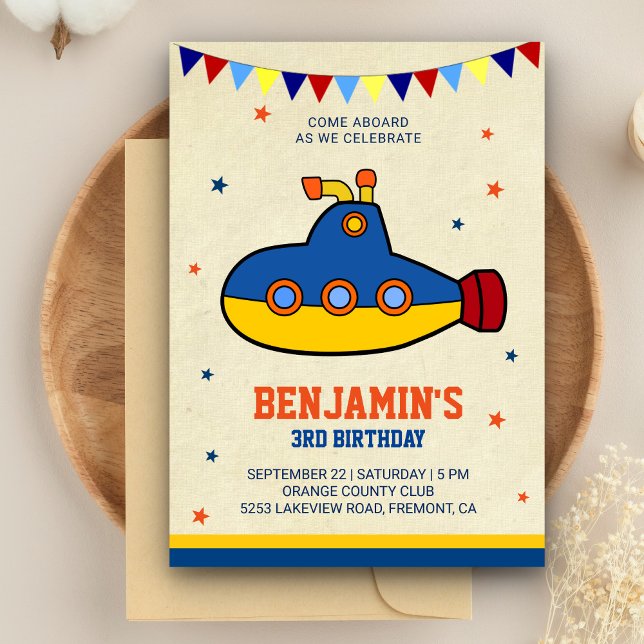 Niños submarinos coloridos Invitación a la fiesta  (Subido por el creador)