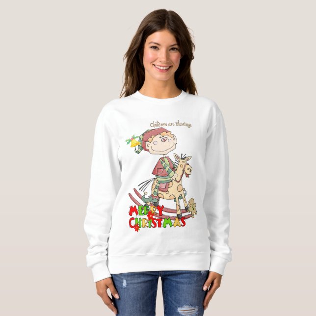 Niños sudaderas son Navidades benéficos (Anverso completo)
