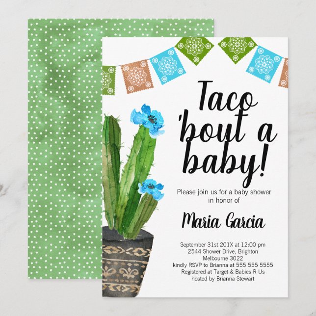 Niños Taco sobre un bebé Invitación a ducharse (Anverso / Reverso)