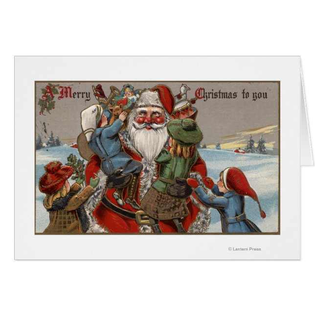 Niños trepando en Santa Claus (Anverso (Horizontal))