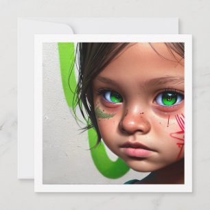 Niños Tribales   Niña Pequeña Futurista Ojos Verde