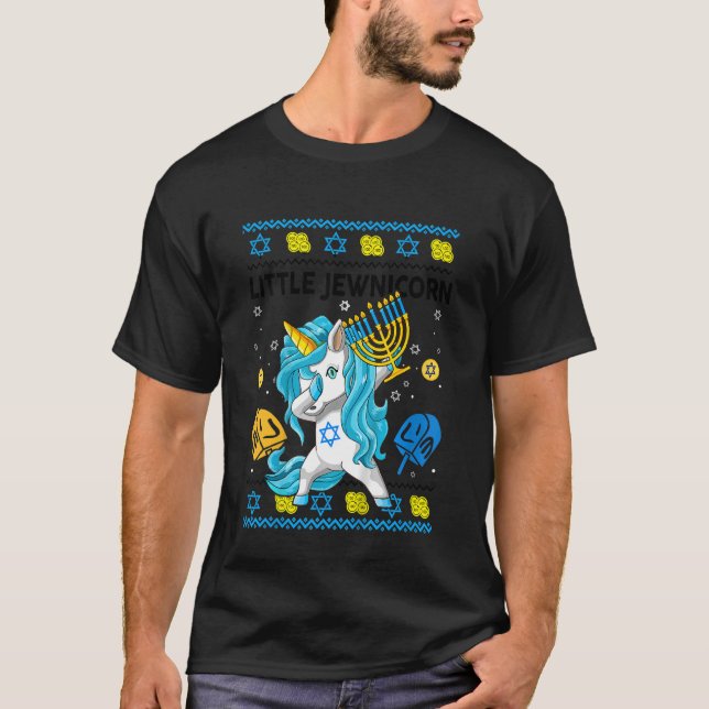 Niños Ugly Hanukkah Sweater Jewnicorn Unicorn Todd (Anverso)