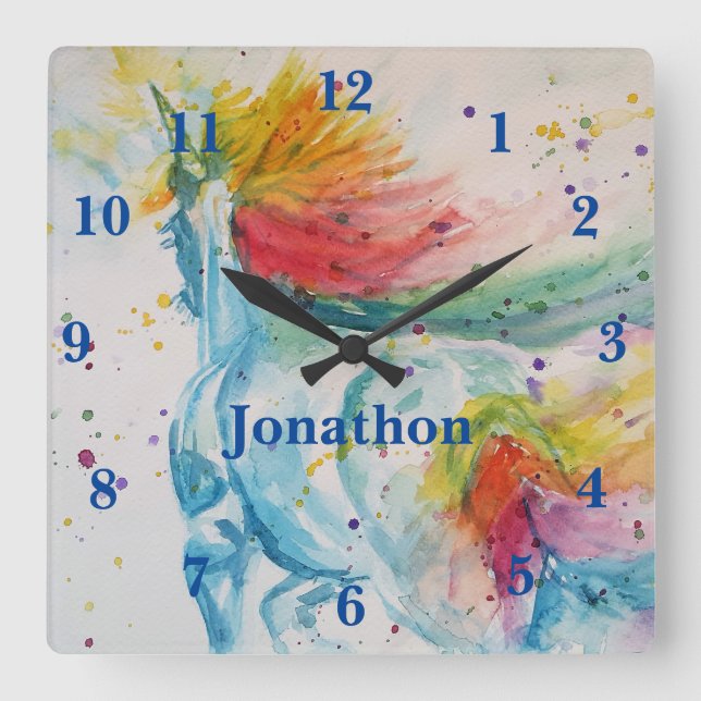 Niños Unicornio arcoiris mágicos nombran reloj de  (Anverso)