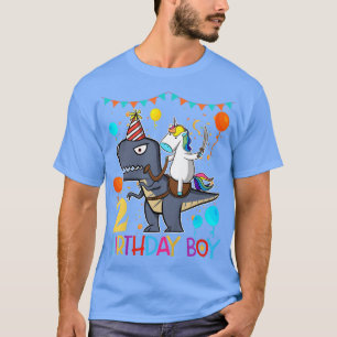 Niños Unicornio montando camiseta de dinosaurios h