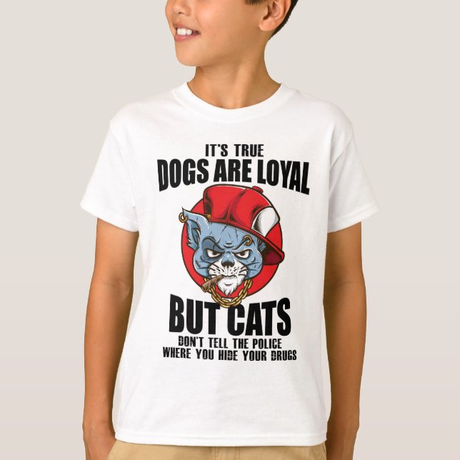 Niños Vestidos camisetas T - Gato impreso (Anverso)