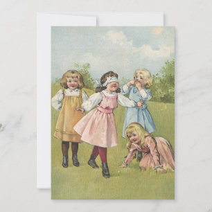 Niños Victorianos Antiguos Juegan a la Gallina Cie