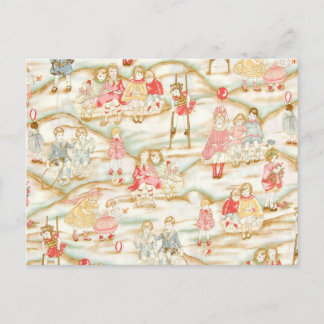 Niños victorianos jugando a la postal