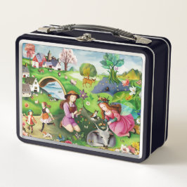 Niños Visitando Animales Granja Lunchbox Metalizad