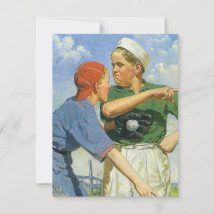 Niños y deportes de época, niños que juegan béisbo