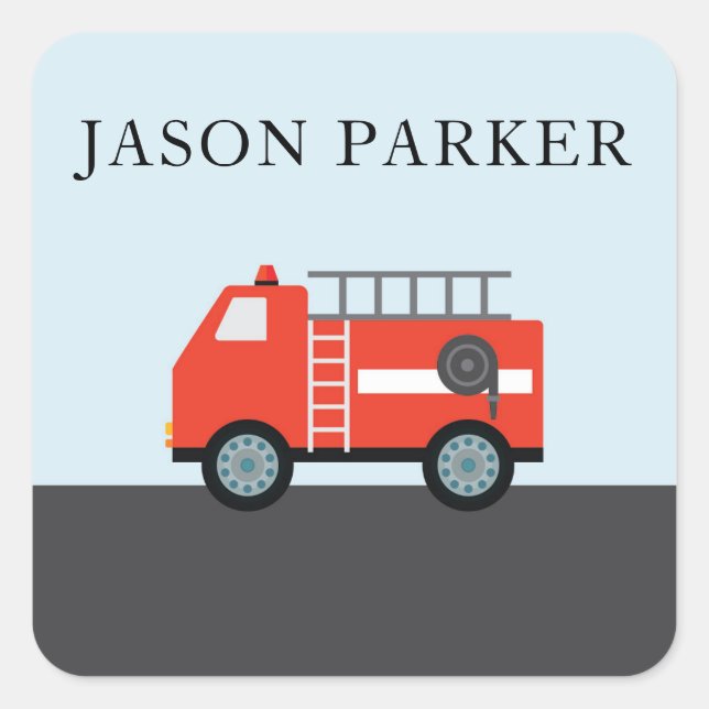 Niños y Pegatinas de camiones de bomberos (Anverso)