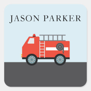 Niños y Pegatinas de camiones de bomberos