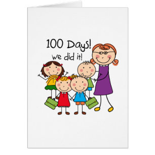 Niños y profesora 100 días