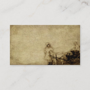 Niños y tarjetas de visitas remilgadas de un carr